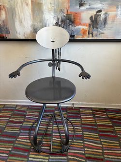 Fred Garbotz Rockledge Design Studios He/She Figural Metal Swivel Bar Stool
