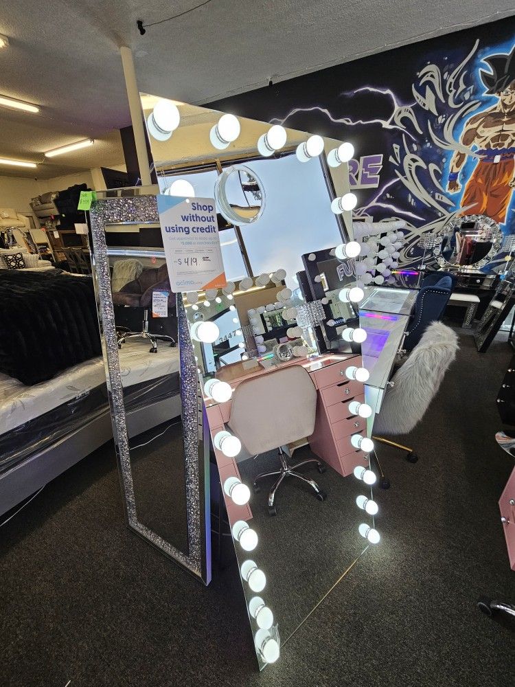 Brand New Stand Mirror With RGB Light & LED Light Builbs $389