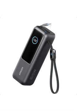 Anker Laptop Power Bank, 25,000mAh Travel Essential with 165W Total Output 3 USB-C Ports with 100W Max Each, Built-In Retractable Cables, Flight-Ready
