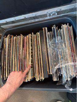 Box of old records some brand new