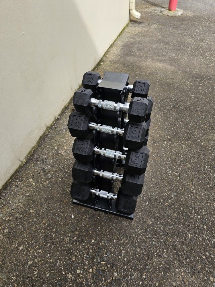 Dumbells With Rack And Weight Bench 
