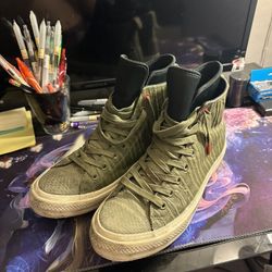 Converse, 158838C, Medium Olive, Black, Parchment, Mens Size 10, Women’s 12 Boot