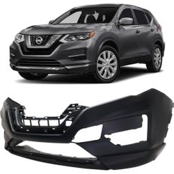 New Front Bumper For Nissan Rogue 2017 through 2020. Black Primed Ready To Paint