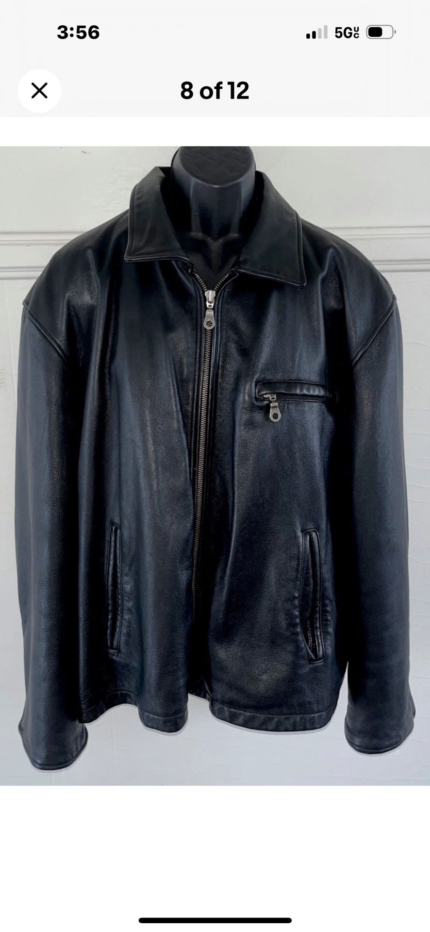 Wilsons M. Julian Men's Black Leather Bomber Motorcycle 3M Thermal Jacket Sz L