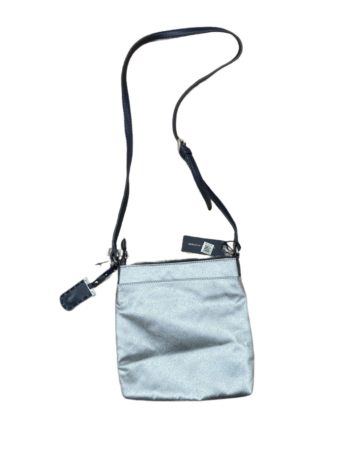 Tommy Hilfiger Julia Metallic Crossbody New With Defects Silver And Navy Blue