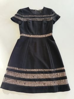 BCBGMaxAzria Black Dress with Lace Accents Size 4