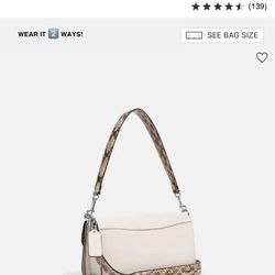 COACH MORGAN SHOULDER BAG IN REFINED PEBBLE LEATHER AND SNAKE  EMBOSSED  LEATHER