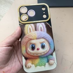 Cute Rainbow labubu iPhone 17 Pro Max Case