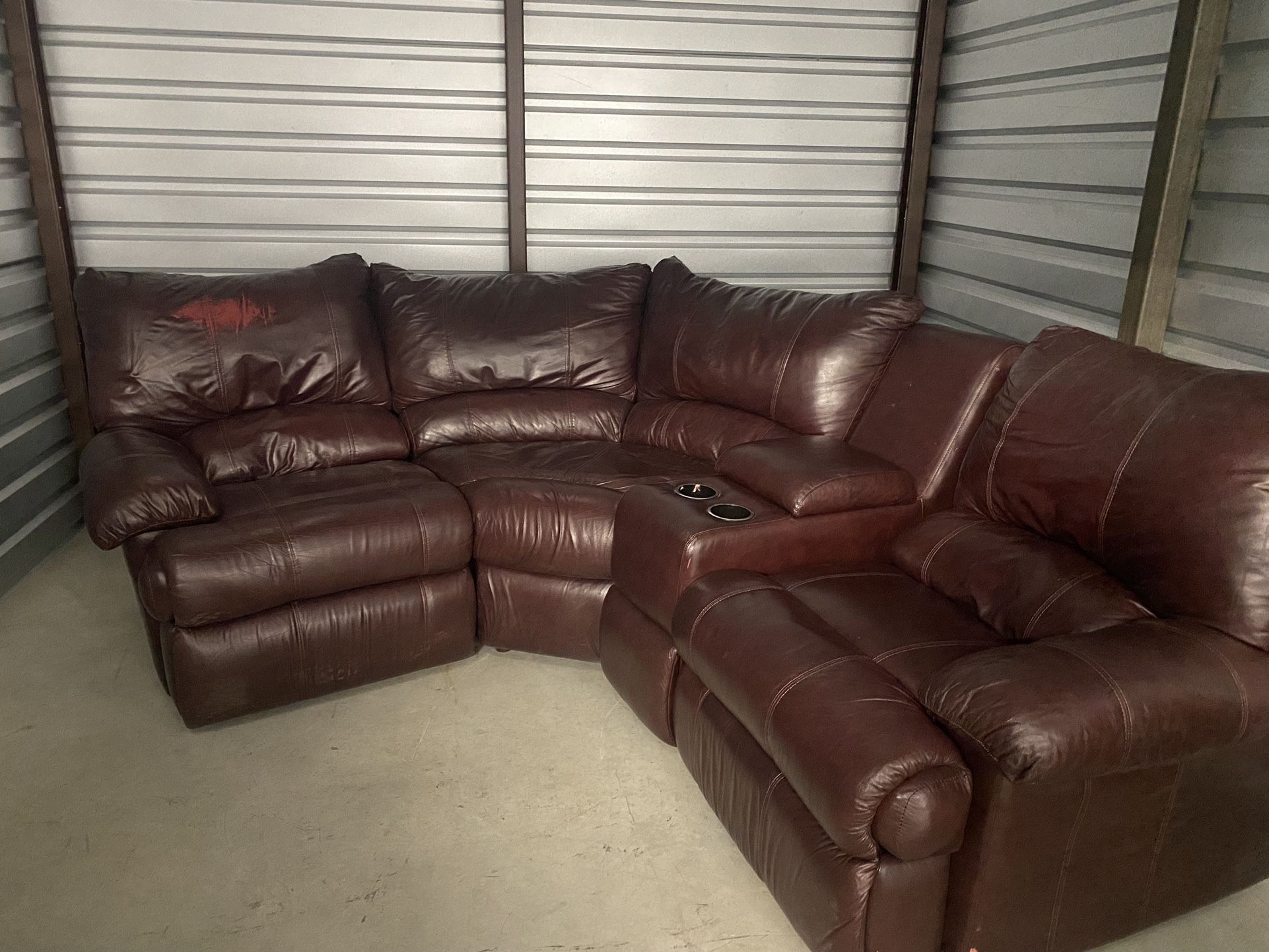 3-PC Leather Sectional