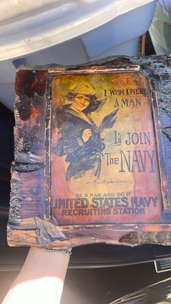 WWI US Navy Recruiting Poster Wood Plaque