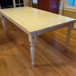 Solid Wood Distressed Dining Table 
