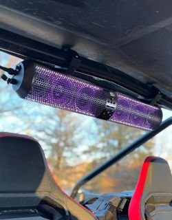 KEMIMOTO UTV Sound Bar 28 Inch ATV Soundbar 4X Subwoofers LED Party Lights Bluetooth Golf Cart Sound Bar 2X Tweeters Compatible with Polaris RZR Can-A