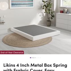Metal Box Spring With Fabric Cover (Full Size)