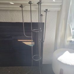 Vintage Silver Metal  Freestanding 6 Prong Candalabra 
