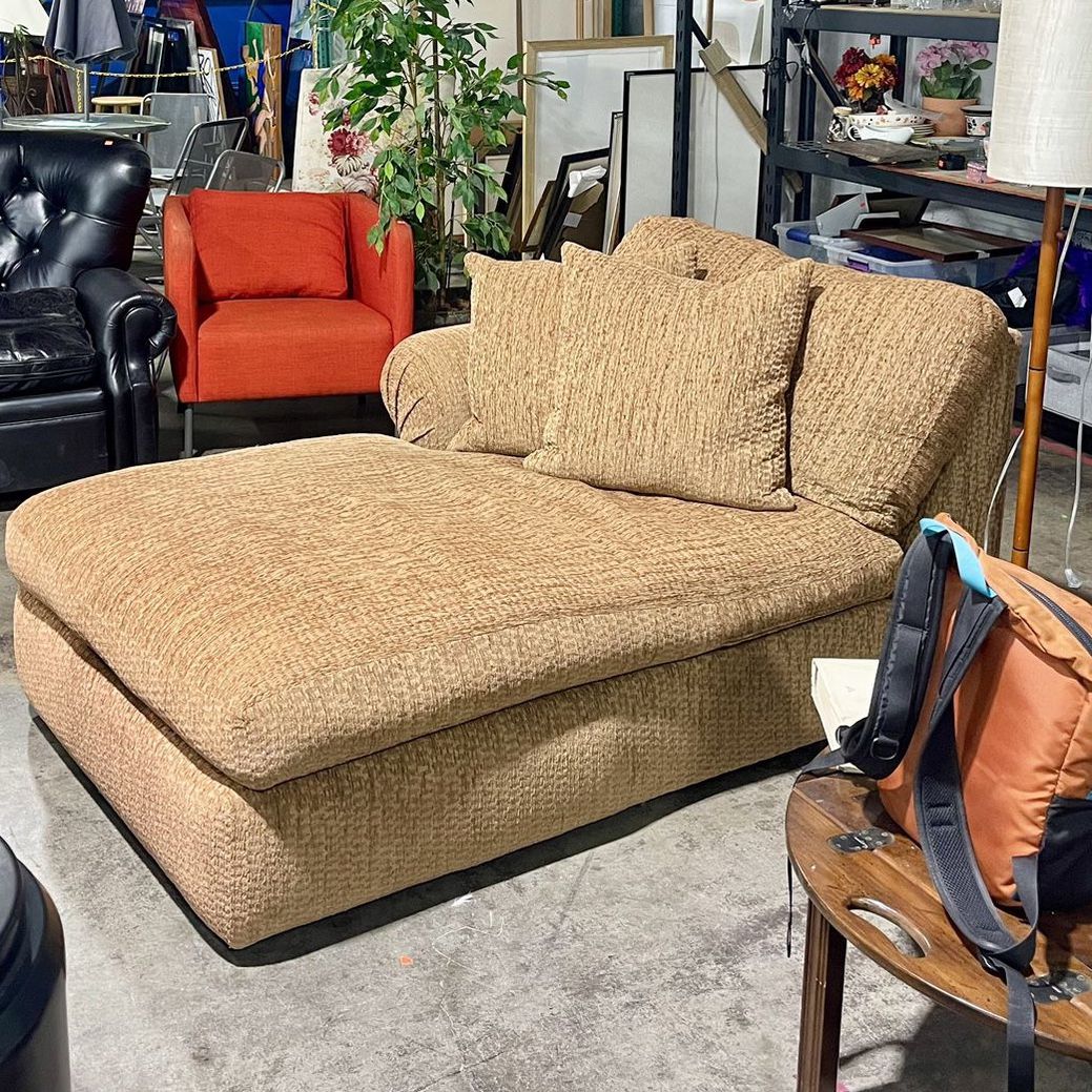 Gorgeous Copper 70s Style Chaise Sofa