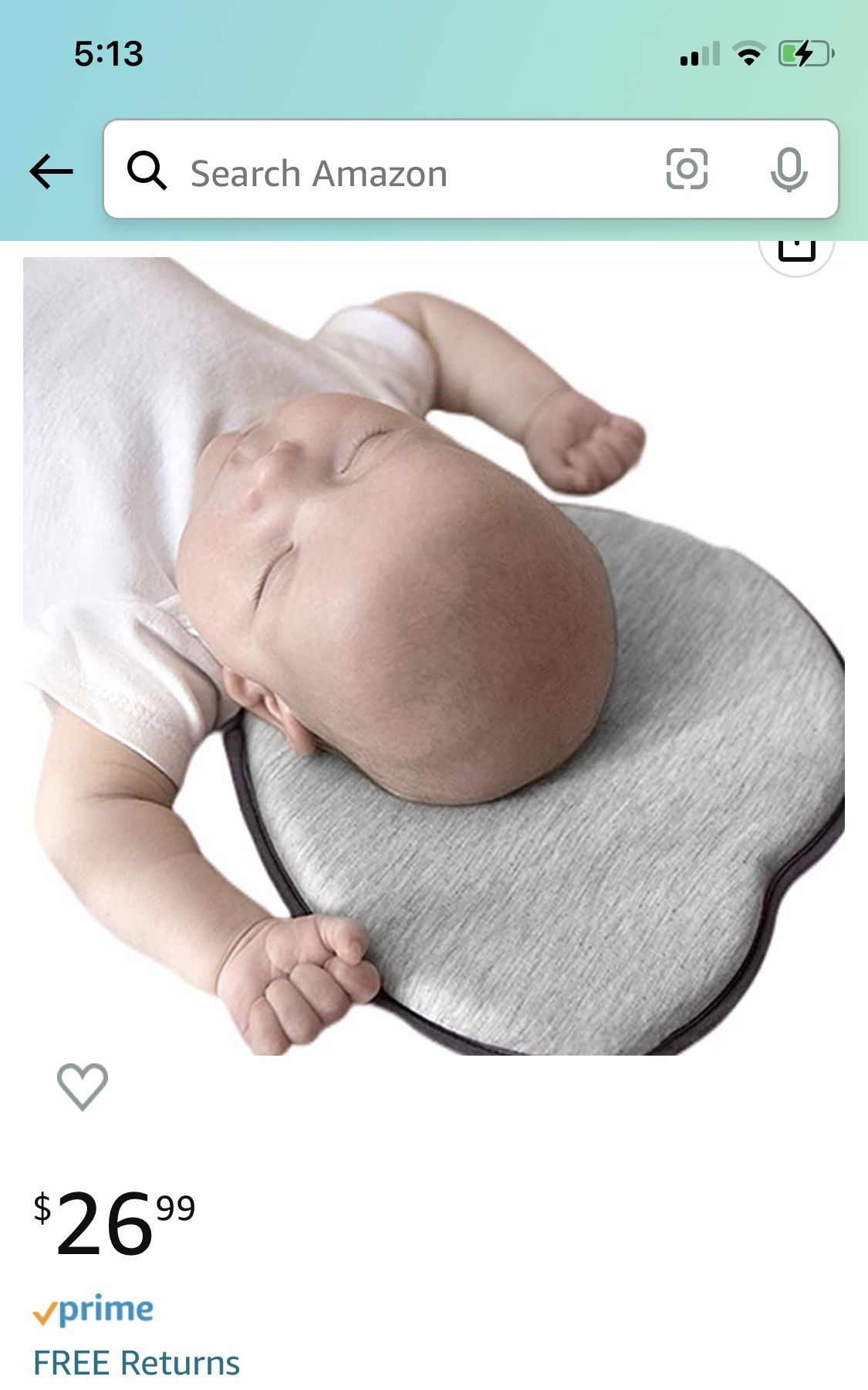 Baby/Toddler Head And Neck Support Pillow With Pillowcase