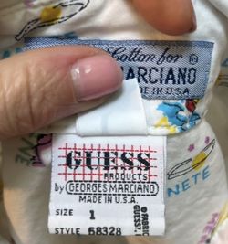 Vintage 80s/90s men’s Guess button up short sleeve shirt-collab with George’s Marciano