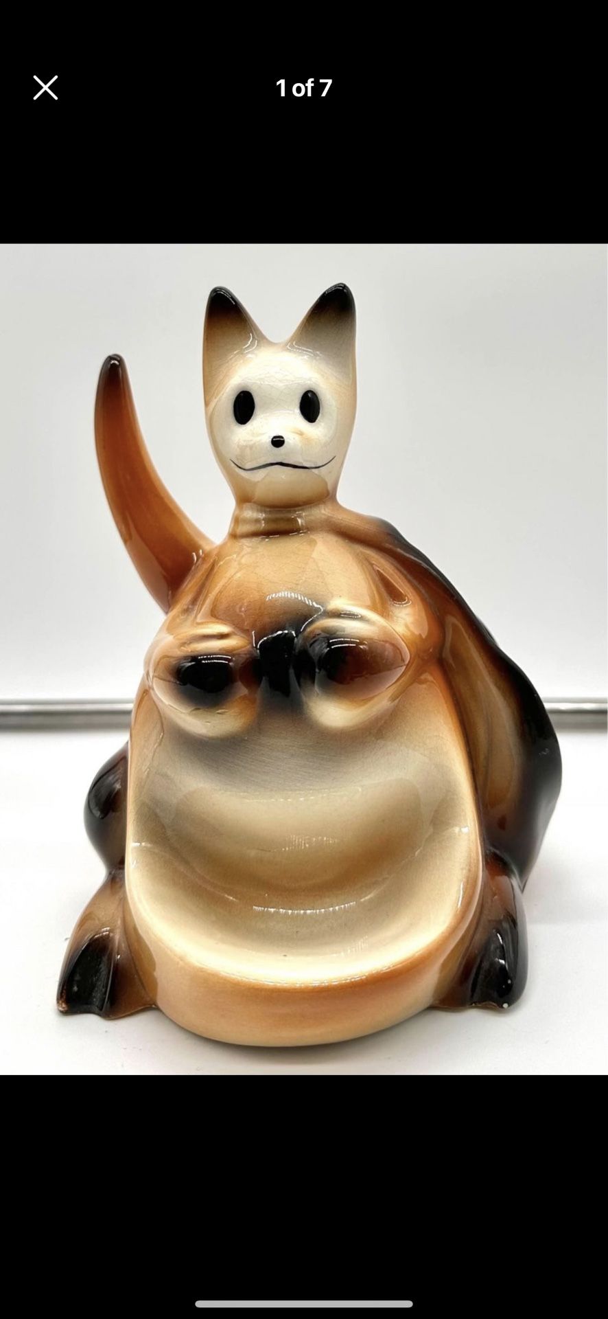 ** Pulp Fiction**Vintage Ceramic Boxing Kangaroo 1956 Dresser Caddy Valet . $25 **OBO**