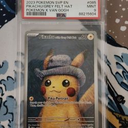 Grey Felt Hat Pikachu Promo PSA 9