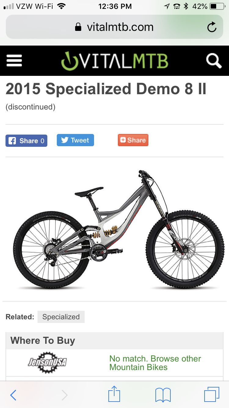 2015 specialized demo 8 downhill mountain bike