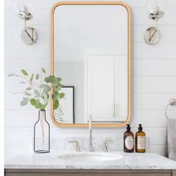 Rustic Wood Bathroom Mirror – Farmhouse Style 