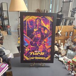 Marvel Studios Thor: Love And Thunder, Neon Design Framed Print 19H X 13W