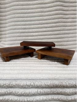 Set of 3 Vintage Wooden Risers / Display Stands – Primitive Farmhouse Decor