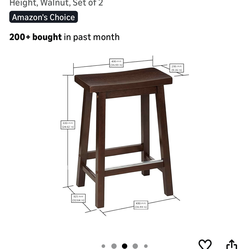 Brown walnut stools chairs solid wood 24 inch