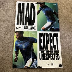 Vintage Nike Football Soccer Poster 90's CBF Brazilian Football