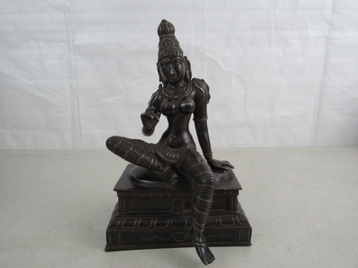 Uma Bhogashakti Goddess Parvati Solid Brass Bronze Tone 10 1/2 " Height 10 Lbs.
