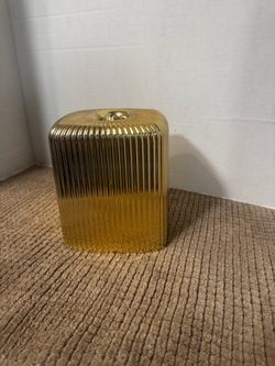 Gold Ribbed tissue box holder