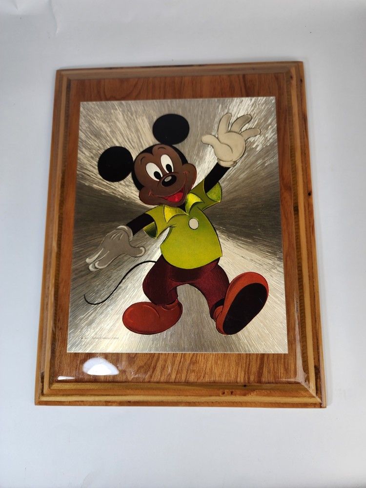 Mickey Mouse Foil Art Plaque Picture Walt Disney