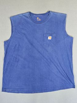 Carhartt Mens Blue Cotton Heavyweight Pocket Muscle Tank 3XL