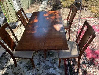 Wood Dining Table with 4 Chairs