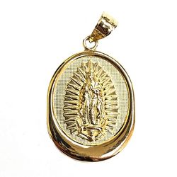 Guadalupe religious pendant 14K REAL YELLOW GOLD.