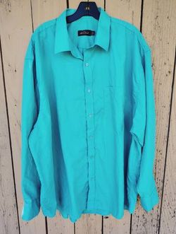 3X Teal Mens Alberto Danelli Button Down Dress Shirt