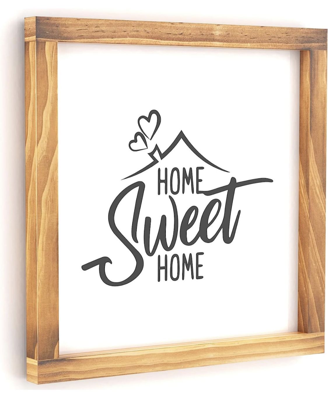 Brand new! Home Sweet Home Sign Wall Decor 11.8 x 11.8 Inch, Framed Wall Art, Wood Rustic Farmhouse Wall Decorations for Home Living Room Entryway 