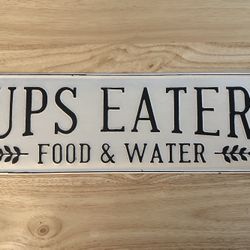 Pup’s Eatery Metal Food & Water Plate – Cute Dog Decor