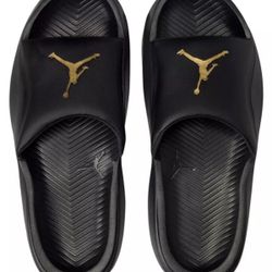 Jordan Franchise Slides Men's Sandal, Comfort, Black/Metallic Gold Sz: 13 | NWB