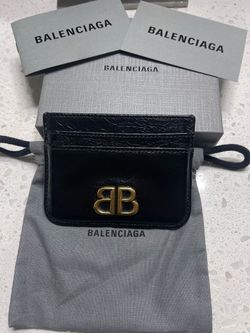 Balenciaga BB Card Holder Black Leather