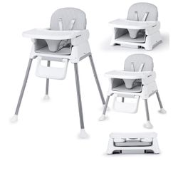 3 in 1 Baby High Chair, Bellababy Adjustable Convertible Chairs for Babies and Toddlers, Compact/Light Weight/Portable/Easy to Clean