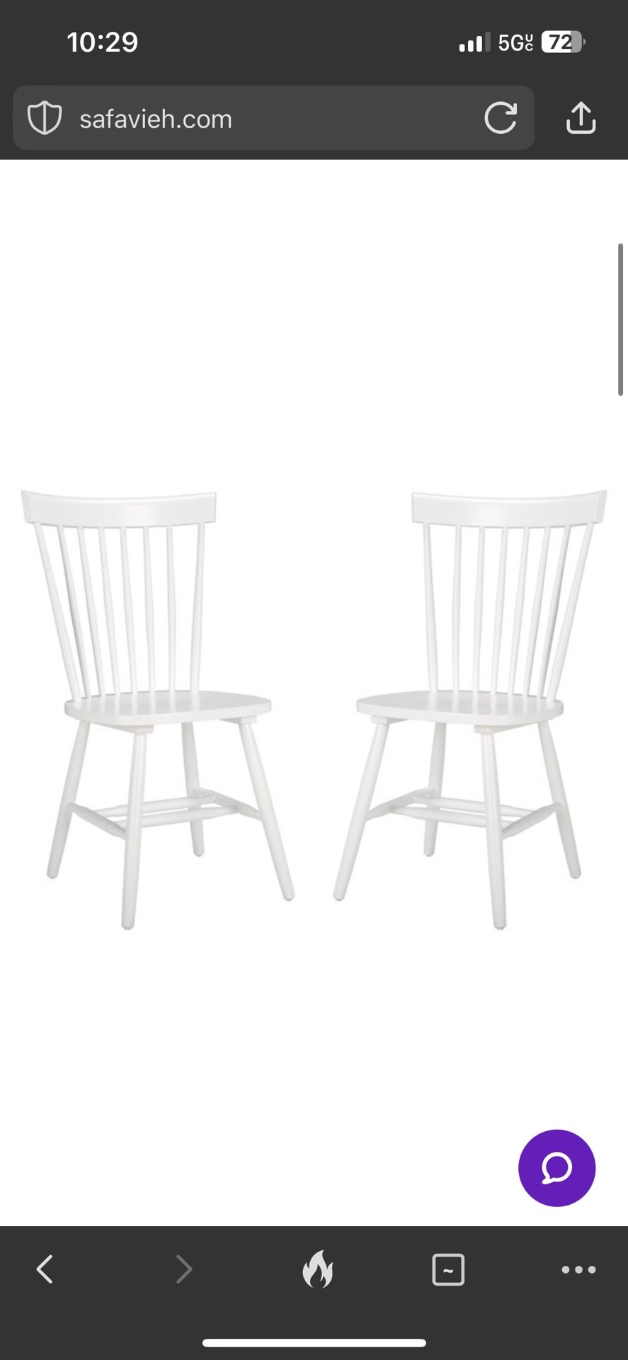 2 Safavieh Parker Spindle Side Chair