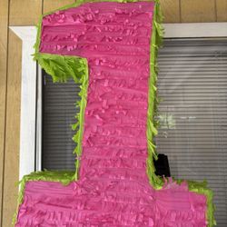 Pink Number One Piñata 