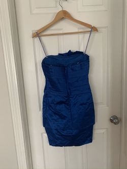 Royal blue strapless dress , size small