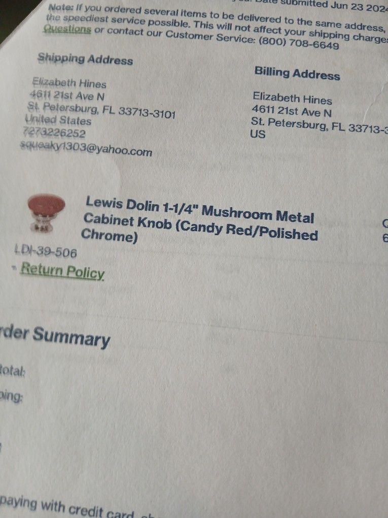 6 Lewis Dolan Mushroom Cabinet Knobs