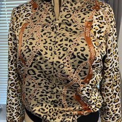 Leopard Print Bomber Style Jacket 