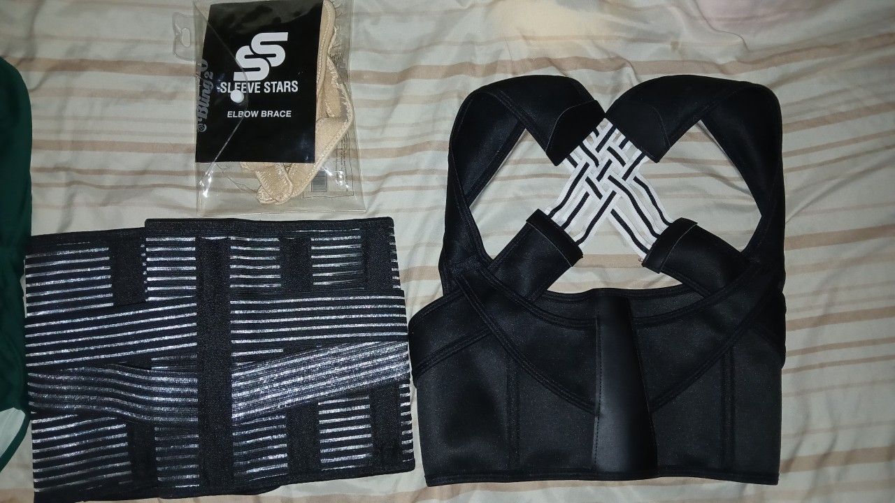 L-XL Back Support + Posture Corrector + Elbow Brace