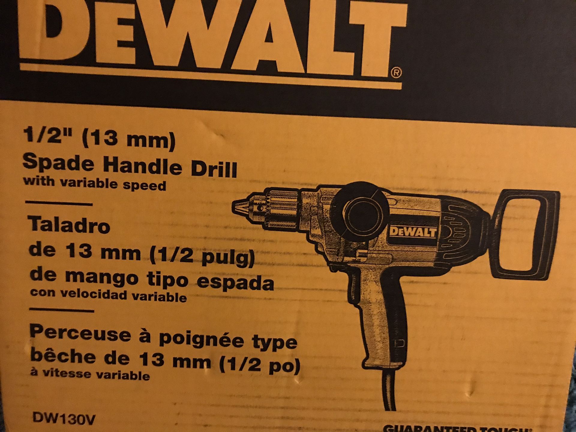 De Walt spade handle drill