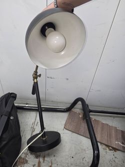 Adjustable Desk Lamp with Metal Shade vintage