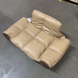 NEW $55 Large Folding Armrest Dog Pet 40” Sofa Bed Lounge Couch Faux Leather, Light Brown